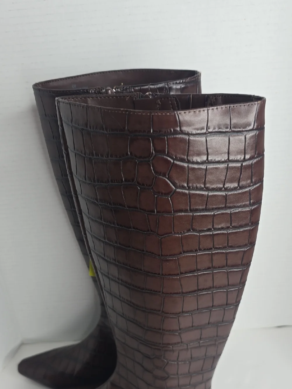 Gianni Bini Croc Embossed Leather Knee High Boots Size 6